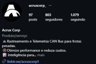 Topo do perfil @acruxcorp_