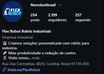 Topo do perfil @flexrobotbrasil